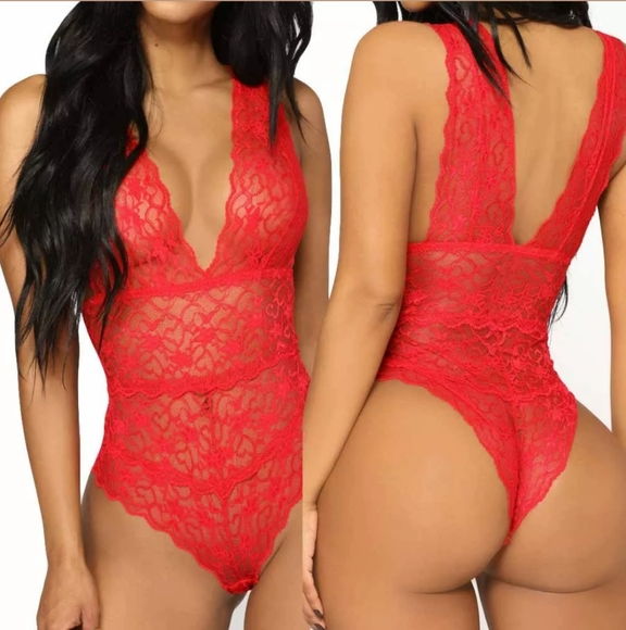 unbranded Other - Red Lace Lingerie Sz Medium Women's Sleepwear NEW!